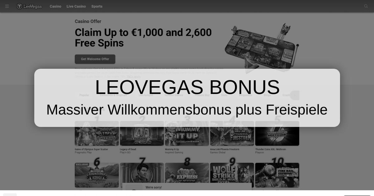 Leovegas Bonus: Transparente Infos zu unseren Belohnungen