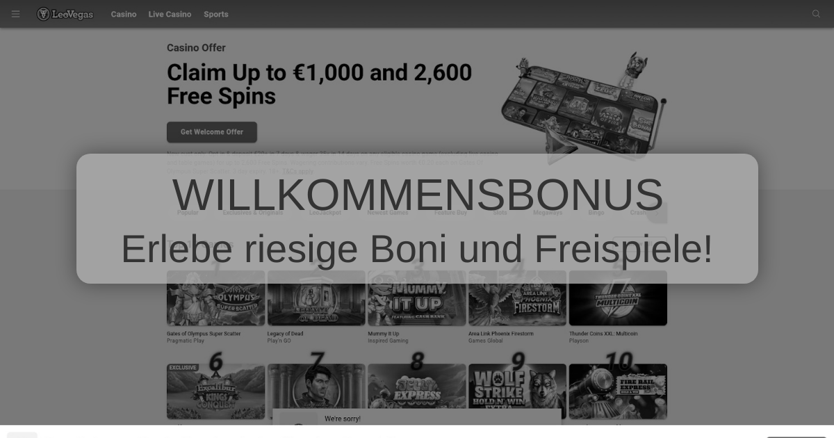 Leovegas Bonus Deutschland 2026 | Exklusiver Casino Bonus Vergleich